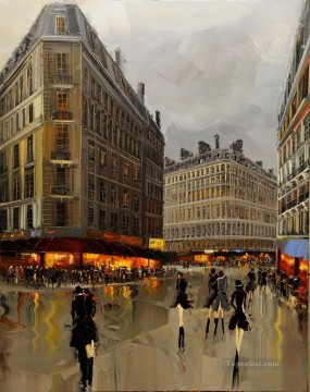 Kal Gajoum Estilo de vida parisino con espátula Pinturas al óleo